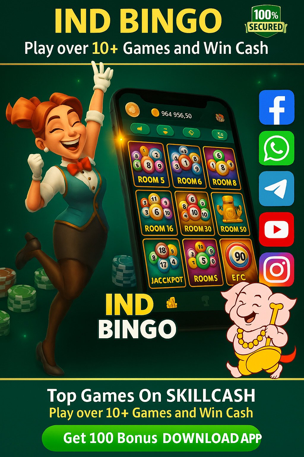 IND Bingo Poster – Skill-based Bingo with ₹50–₹500 Bonus