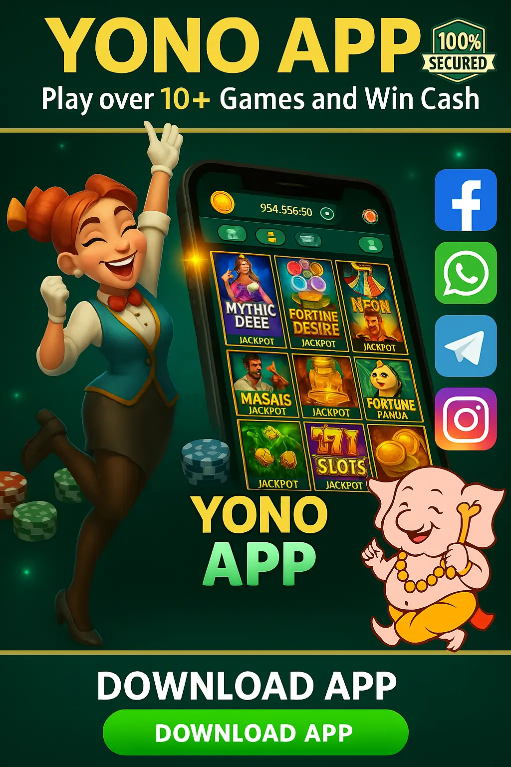 Yono App Poster – All-in-One real-cash games with bonus ₹50–₹500